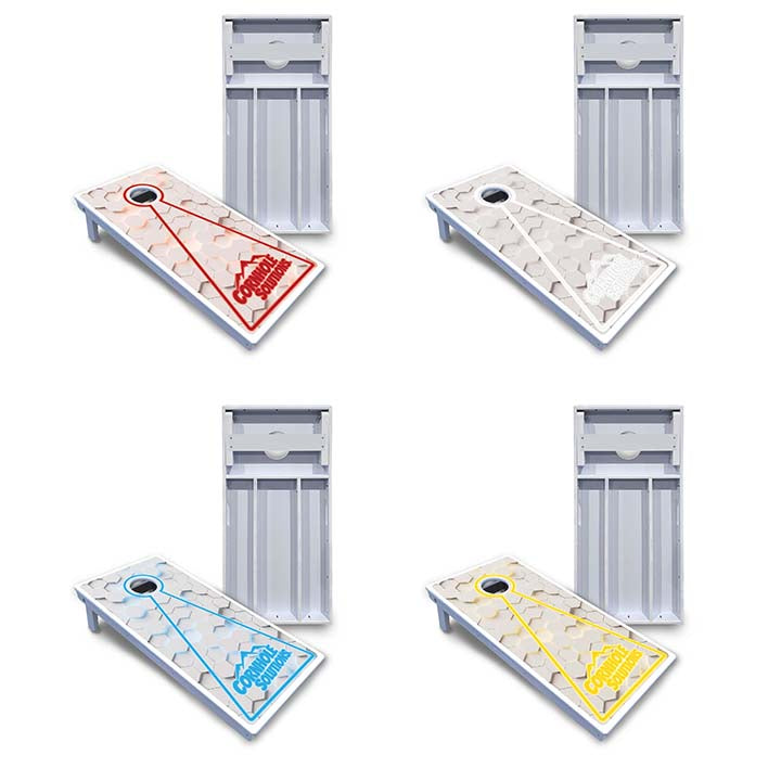 Glow Hole White Cornhole Boards - All Weather Series