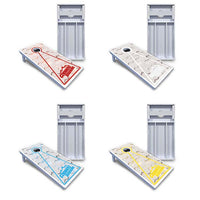 Glow Hole White Cornhole Boards - All Weather Series