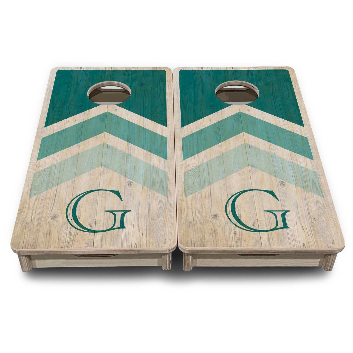 Mini Cornhole Boards - Wedding Arrows - Teal