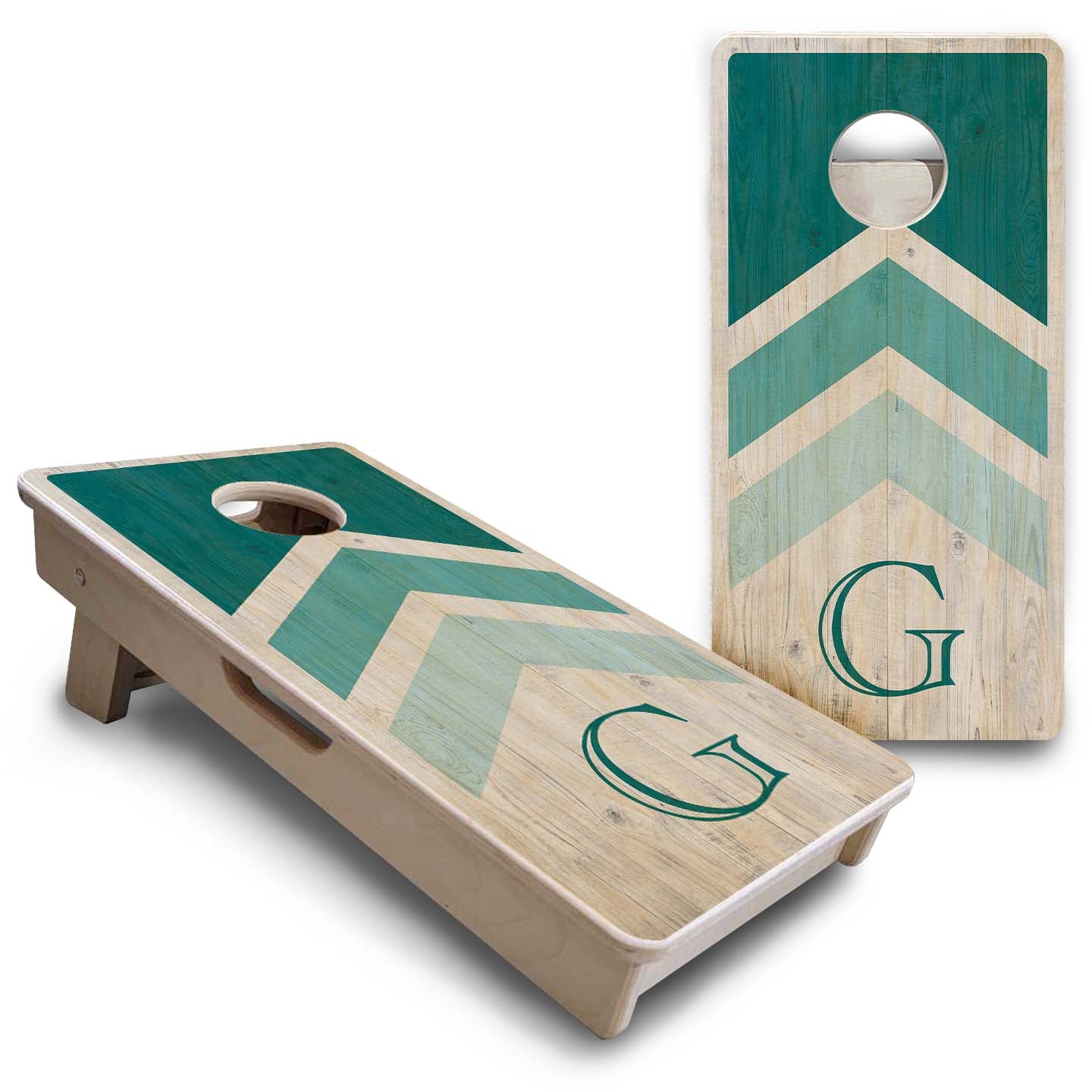 Mini Cornhole Boards - Wedding Arrows - Teal