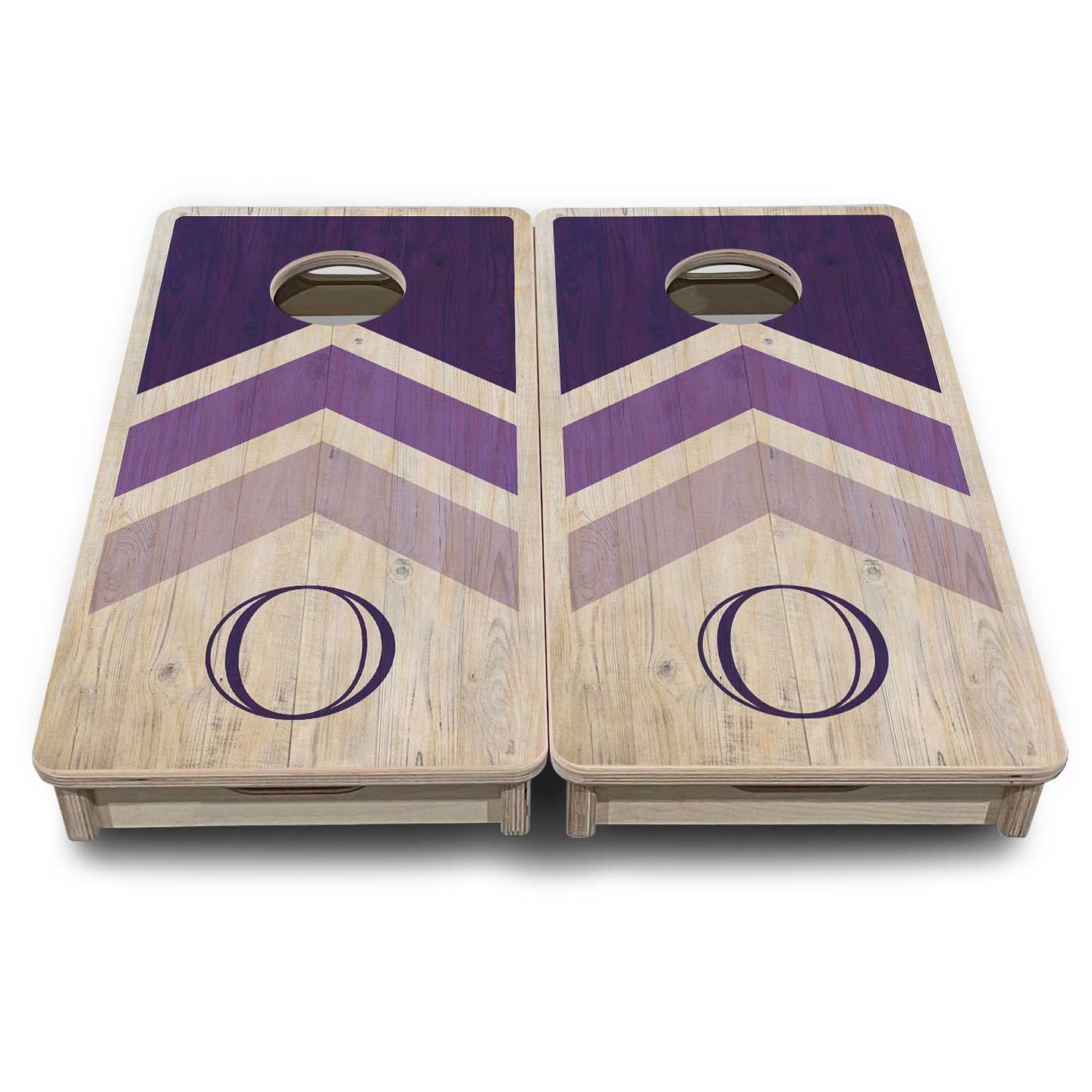 Mini Cornhole Boards - Wedding Arrows - Purple