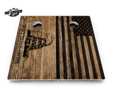 Wood Flag & DTOM Cornhole Boards - Pro Solution Lite Series