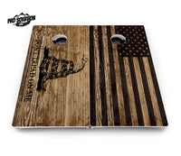 Wood Flag & DTOM Cornhole Boards - Pro Solution Lite Series