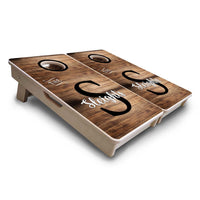 Mini Cornhole Boards - Wood Slat Name Design