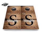Wood Slat Letter Name Cornhole Boards - Pro Solution Lite Series