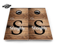 Wood Slat Letter Name Cornhole Boards - Pro Solution Lite Series
