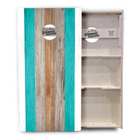 Beach Theme Stripe Cornhole Boards - Professional Tournament Series