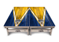 Yellow/Blue Triangle Cornhole Boards - Professional Tournament Series