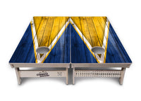 Yellow/Blue Triangle Cornhole Boards - Professional Tournament Series