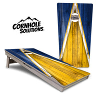 Yellow/Blue Triangle Cornhole Boards - Professional Tournament Series