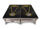 Glow Hole Black Backgound Cornhole Boards - Professional Tournament Series
