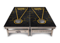 Glow Hole Black Backgound Cornhole Boards - Professional Tournament Series