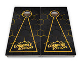 Glow Hole Black Backgound Cornhole Boards - Professional Tournament Series