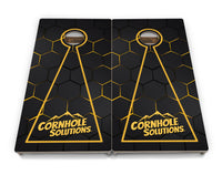 Glow Hole Black Backgound Cornhole Boards - Professional Tournament Series