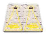 Glow Hole White Background Cornhole Boards - Professional Tournament Series